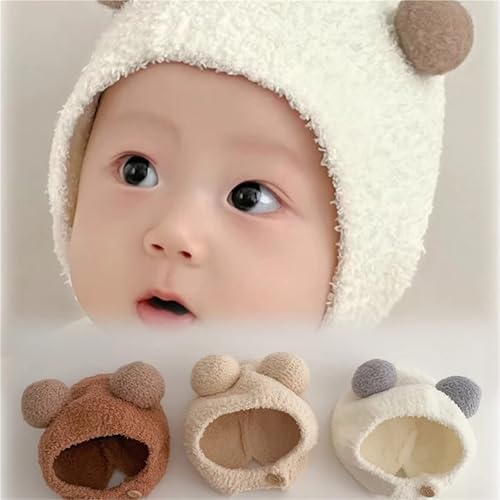 Cap Baby Hat 2-24 Months Hats Cute Soft Solid Wool Knitted Winter Warm Thermal Baby Hat Pompom for Children Boys Children Warm Cap(Color6)2