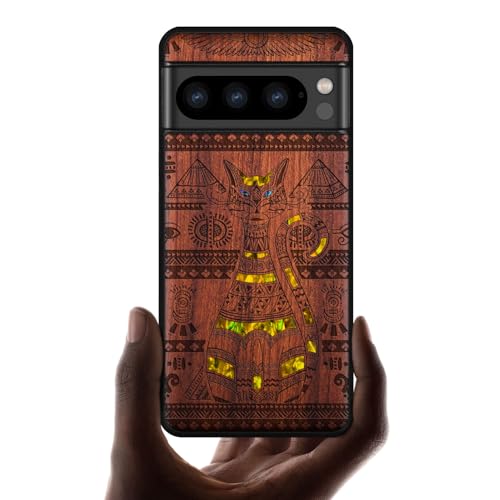 Coque Pixel 8 Pro gravure en bois Rosé | Idée cadeau originale et artistique