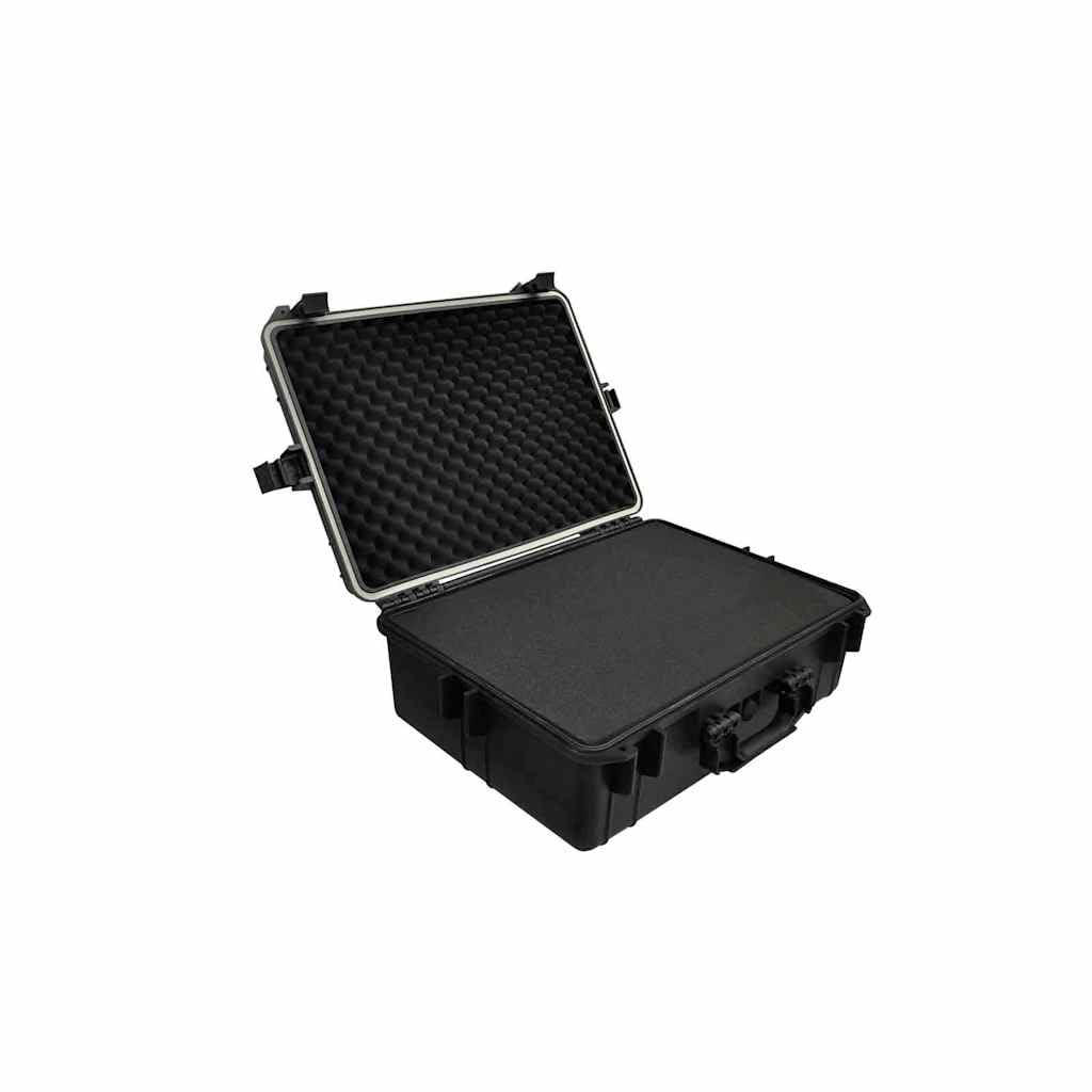 Valigetta di trasporto nera 57 x 43 x 22 cm in polipropilene con inserto in schiuma per elettronica e attrezzi