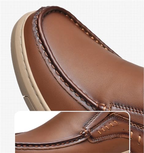 Mens Soft Walking Driving Shoes Genuine Leather Lightweight Breathable Casual Slip on Loafers4