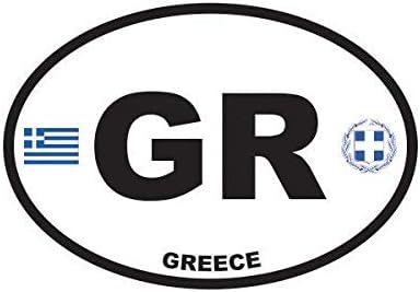 ION Graphics Imán Grecia Oval Vinilo Magnético Código País Griego Euro GR v2 5 "Imán de coche Parachoques Pegatina