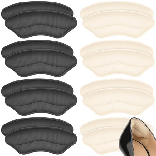 JAXICREY 8 pares de almohadillas para zapatos demasiado grandes, protección del talón para zapatos de fuir, almohadillas para talón, almohadillas para talón, almohadillas para talón, almohadillas para