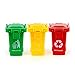 Nuanmu Garbage Can Set 6 Color Mini Curbside Vehicle Garbage Bin Trash Can ABS Truck Toys