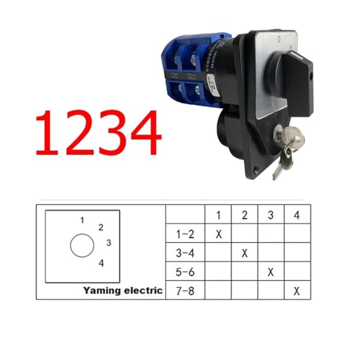 Commutateur LW26-63/2 à came rotatif 63A avec clé de commande de circuit