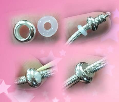 Sparkly-Jewels - Genuine Solid Sterling Silver 925 Plain Stopper Safety chain - to fit Pandora, Chamilia, Biagi and similar European Bracelets Length 7.3 cm