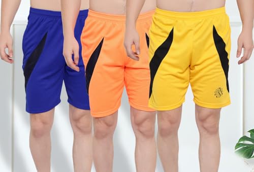 Image of DIA A DIA Men's Polycotton Running Sports Gym Shorts Pack of 3