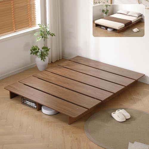 Kennkari �X�e�[�W�x�b�h �V���O�� S ��120cm �t���A�x�b�h ���̂��x�b�h ���[�x�b�h�t���[�� ���[�^�C�v �r�t�� �ؖڒ� ������� ��l��炵 �ω׏d200kg �t���[���̂� (�u���E��,�V���O�� S)