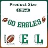 Go Eagles Banner - Football Game Day Party Decorations, Fly Eagles Fly Banner - Eagles Themed Birthday Party Decorations, Football Themed Party Decorations Green Glitter