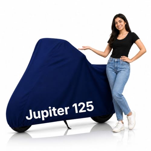 Image of Ultra-Protect Scooty Body Cover for Jupiter 125 Cover| 100% Waterproof, Dustproof & Scratch Resistant | Heavy Duty Two Wheeler Covers with UV Protection, Heat Resistant | All Weather (Blue)