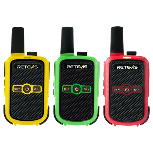 Retevis RT15 Walkie Talkies Portable FRS Two Way Radios Rechargeable Durable Compact VOX Key Lock Mini Walkie Talkies for Adults and Kids School Family Outdoor Travel Camping Hiking (3 Pack)