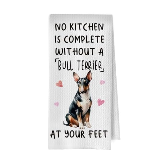 XIVENHAVM Bull Terrier Kitchen Towels - Bull Terrier Decorative Waffle Dish Towels, Dog Gifts Hand Towel, Dog Tea Towel, 16x24 Inch