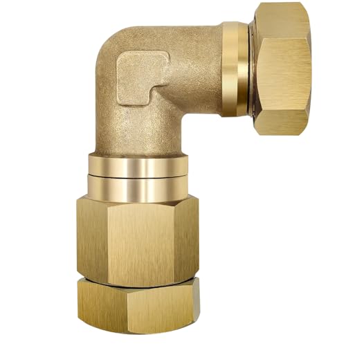 CXCESNS 3/4" Brass Garden Hose Elbow, 90 Degree GHT Solid Brass Fitting