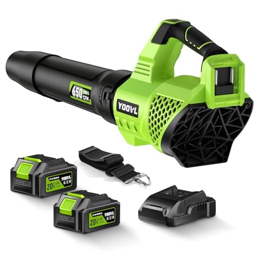 Leaf Blower Cordless, 650CFM Electric Leaf Blowers with 2 x 5.2Ah Batteries and Charger, 3 Speed Modes, 1 x Adjustable Shoulder Strap, Powerful Blowers for Lawn Care, Patio, Dust, Blowing Leaves