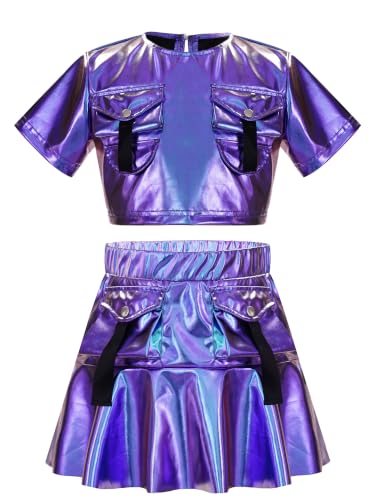 Conjunto ropa de jazz y hip hop para niños con minifalda en forma A para baile urbano