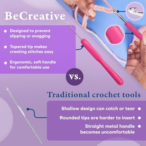 Image of VERAT 8 Pcs Crochet Set /Crochet Needles /Crochet Hook /Hook Set /Ergonomic Knitting Knit Needles /Crochet Yarn /Ultimate Sewing /Craft /Sweater /Yarn /Thread /Needles Kit Knitting(Multicolour)
