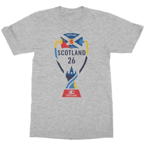 Scotland 26 Trophy Graphic | Soccer Pride Fans Unisex T-Shirt (Ash, Large)