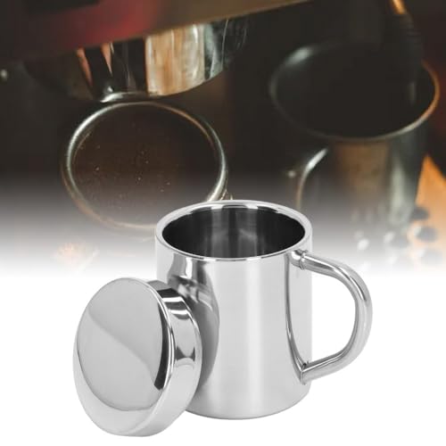 Taza de café aislada de acero inoxidable 304 plateada miniatura 4