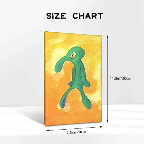 Bold and Brash Squidward Painting Wall Art Home Decorations Canvas for Bedroom Office Room Decor Home Decorations Accessories Gift for Men Women (8x12 inches)
