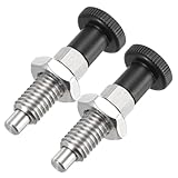 PATIKIL Push Fit Ball Nose Spring Plunger, 2 Pcs M10x1.5 Spring Return Knob Plunger 304 Stainless Steel Retractable Coarse Thread Index Plunger for Industrial Equipment