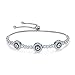 WOSTU Mother's Day Bracelets for Women Girls 925 Sterling Silver Cubic Zirconia Evil Eye Tennis Bracelets