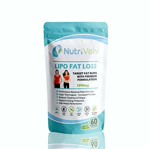 NutriVolv Lipo Fat Loss Capsules | 60 Capsules | Maximum Strength Weight Loss Pills That Work Fast | Keto Shred Fat Burning Pills | Contains Cayenne, Green Tea, Acai Berry & Caffeine | Thermo Fat Burn