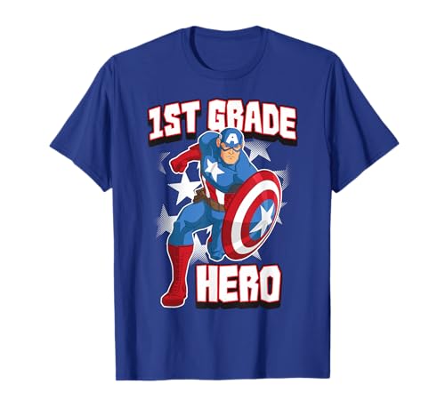 T-shirt Captain America Marvel CP - Cadeau Rentrée Scolaire Première Année