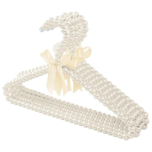 byepica 4pcs 30cm Pearl Hangers, White Pearl Hanger Mit Ribbon for Wedding Dress Photographing Or Decorate Your Closet
