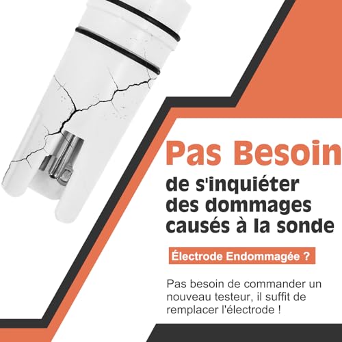 Sonde de pH de Rechange YINMIK avec Électrode et Solution de Stockage
