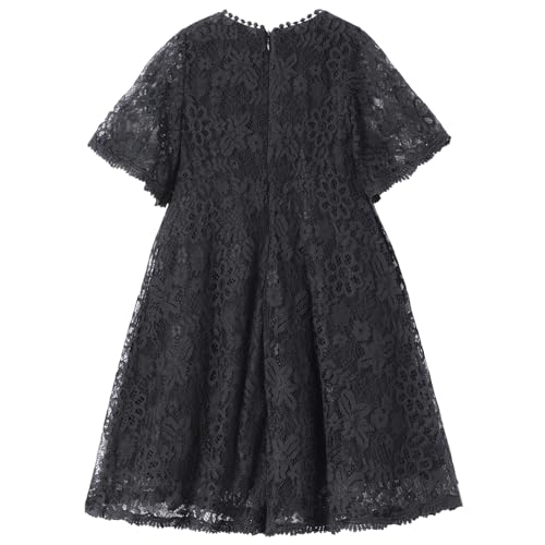 Niyage Girls Lace Dress Toddler Little Bell Half Sleeve Princess Party Flower Girl'S Dresses Black 90 thumb #1