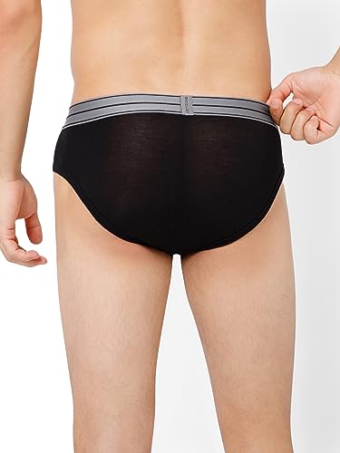 Image of OXYZONE Men's Modal Solid Brief with Sweat-Absorbent & Anti-Odour Fabric, Lightweight, Tag-Free, Breathable Innerwear with Outer Soft Waistband