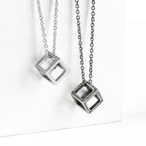 Collier pendentif argent commemorer le style punk retro geometrique mixte - 2