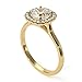 CaratYogi 18k Chapado en Oro Blanco Cubic Cubic Zirconia Halo Diseño Cojín Cojín Cojamiento Cojamiento Joyería de Moda para Mujeres Muchachas Disponible En Tamaño: 50
