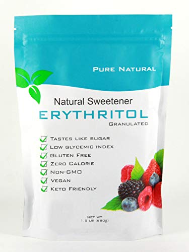 Pure Natural, Erythritol Sweetener, 1.5 lb, Sugar Free, Non GMO, Keto Friendly, Zero Calories, Gluten Free