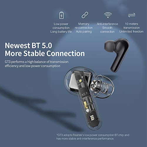 GT3 BT 5.0 fone de ouvido DSP Smart Touch Control fone de ouvido à prova d'água para esporte/veícul