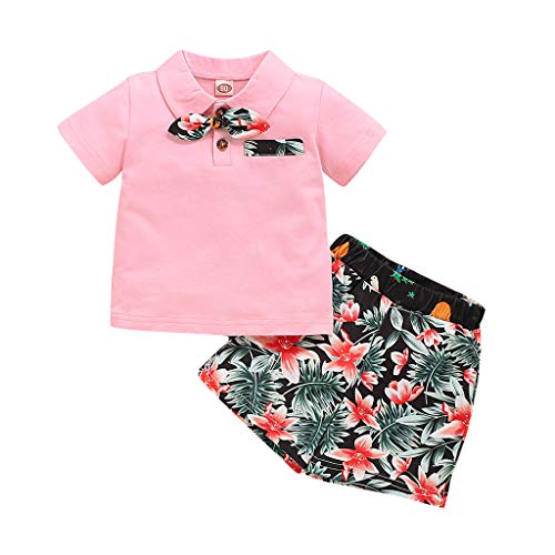 Roupas para meninos Camiseta Cavalheiro Dinossauro Bebê Shorts Estampado Meninos Tops Floral Infanti