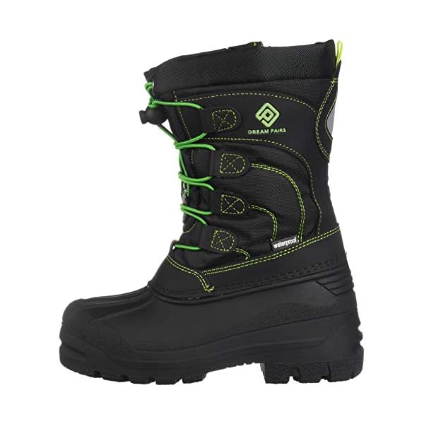 DREAM PAIRS Little Kid Knorth Black N.Green Isulated Fur Winter Waterproof Snow Boots Size 1 (M) Little Kid - Image 10