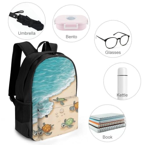 Supdreamc Men Women Polyester Beach Turtles Daypack Big Capacity Shoulder Bag With Adjustable Shoulder Straps for Camping Travel Walking Cycling4
