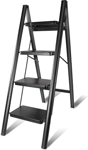 Scaletta Pieghevole 2 Gradini GIANTEX - In Legno Di Abete, Portapiante E Sgabello, Carico 250kg - Foto 8