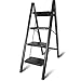 Scaletta 4 Gradini Teenza Pieghevole - Portatile E Resistente Fino A 150 Kg, Nero - Foto 11