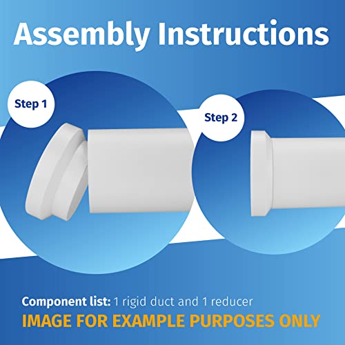 Fantronix Reduzierstück, rund, 150 mm auf 125 mm, Rohr-Reduzieradapter für Abluftventilatoren, Dunstabzugshaube und Lüftungsgeräte