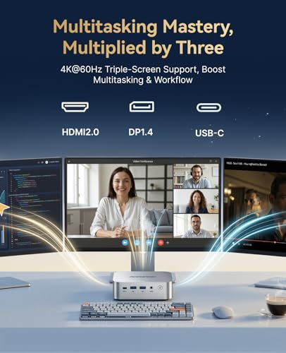 Image of ACEMAGIC Kron Mini K1 Mini PC 16GB DDR4 1TB AMD Ryzen R2544 (Beats 4300U /3500U /N150 /N100),MINI Computer WiFi 5+BT4.2 /4K Triple Display /HDMI /DP /Type-C,Small PC Home /Office /Business /School