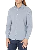 Cuello abotonado. Nautica Navtech Camisa a Rayas, Azul (Ensign), L para Hombre
