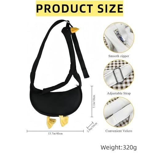 Silly Goose Bag, Funny Goose Canvas Shoulder Bag, Adjustable Strap Cute Animal Goose Crossbody Bag2