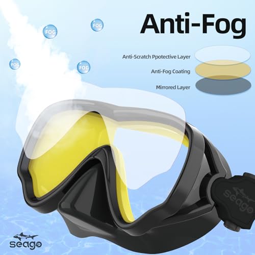 Seago Kids Swim Swimming Goggles for Kids 8-14 6-14 8-12 4-7, Swimming Goggles for Girls Boys Anti-Fog 180° Clear Vision No Leak Kids Youth Underwater Pool Water Mirror Lens Goggles with Nose Cover — view 2