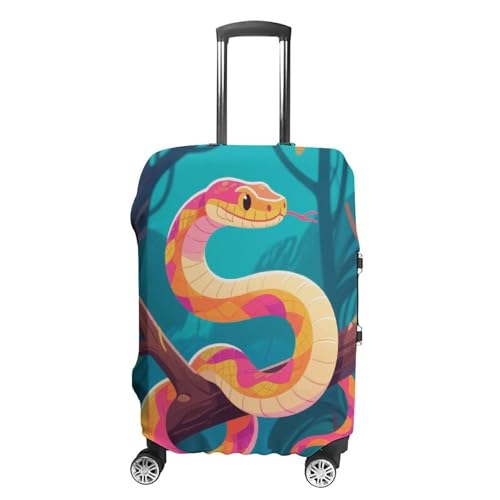 Snake in The Tree Elastic Luggage Cover Suitcase Protector for 19-32 Inch Suitcases | Universal Stretchable Travel Bag Cover | Anti-Scratch, Washable with Zipper Closure M