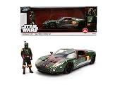 Jada Toys Star Wars Auto Boba Grasso – 2005 Ford GT (Circa 19 cm) Modello Auto 1:24 in Metallo con Figura, Cofano, Porte e Bagagliaio apribile, Die-Cast, per Bambini e Collezionisti a Partire dagli 8
