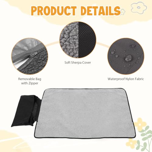 Hundedecke für Unterwegs, Faltbare Wasserdichte Haustier Decke Camping Decke Hund Katze Mat Wärmende Decke, Hundebett Hundematte für Outdoor Innen Große Reisedecke für Haustier, 100 x 70 cm (Schwarz)