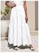BEAUDRM Girl's Boho Flowy Skirts Cute Ruffle Elastic Waist A Line Vacation Long Maxi Skirt White 8Y