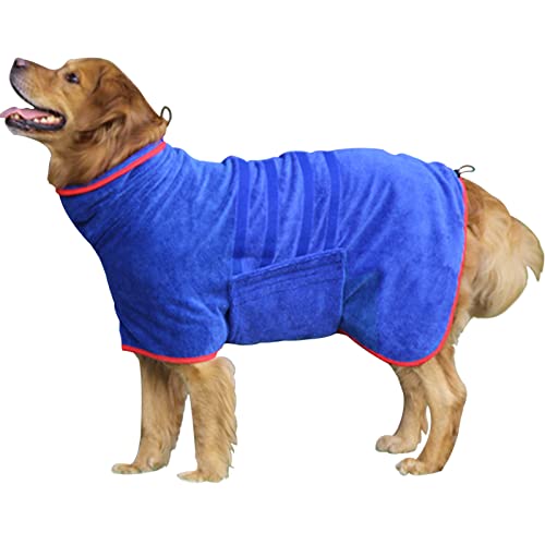 HhiMyOct Dog Drying Coat - Fast Drying Dog Towel Robe - Microfiber Super Absorbent Pet Bathrobe, Adjustable Collar & Belly Strap Fast Drying Coat Pet Dog Cat Bath Robe Towel by HhiMyOct - Used condition - US$11.19