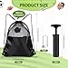 Foilswirl 24 Pcs 12 Ball Pumps with Needles 12 Individual Mesh Soccer Bags, Air Hand Pump for Soccer Basketball, Mesh Drawstring Bags, Balls Not Included (Black)